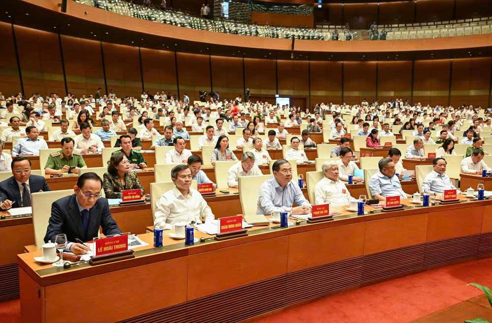Các đồng chí lãnh đạo Đảng, Nhà nước và các đại biểu tại hội nghị. (Ảnh: DUY LINH) z7923900647644-de82b0c256e7c9bf9a3761d9b7b44c1b.jpg