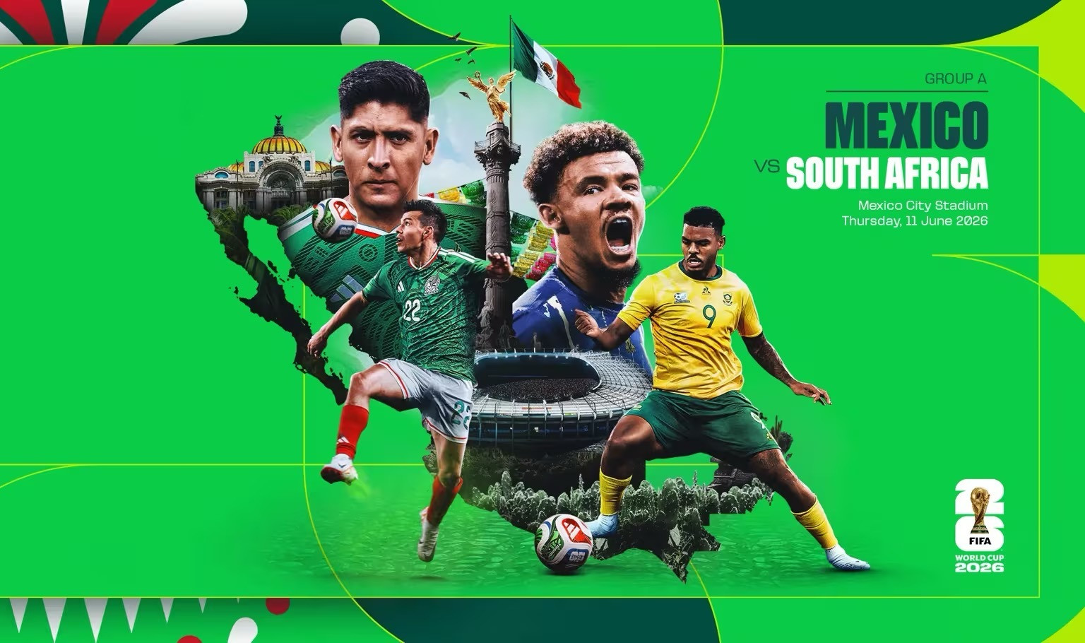 Lịch trực tiếp ngày khai mạc World Cup 2026 Mexico đấu Nam Phi