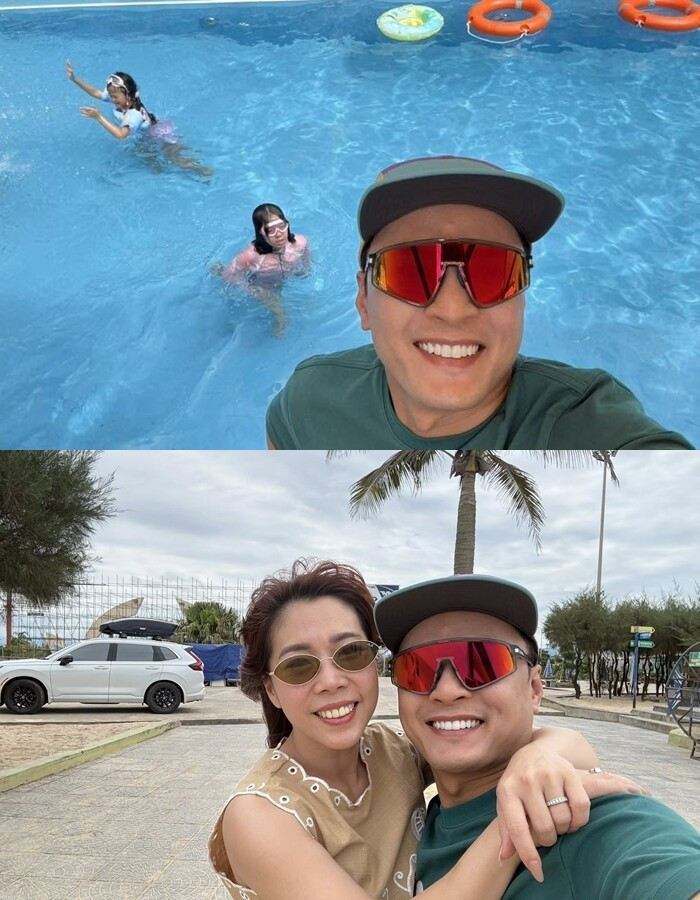 Vợ chồng Lê Phương và con gái tên Bông