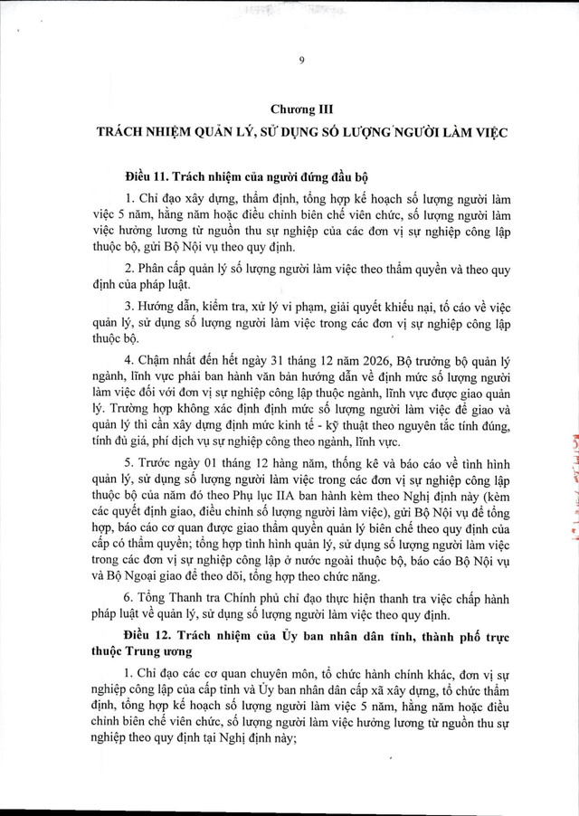 TOÀN VĂN: Dự thảo Nghị định về quản lý, sử dụng số lượng người làm việc trong đơn vị sự nghiệp công lập- Ảnh 9.