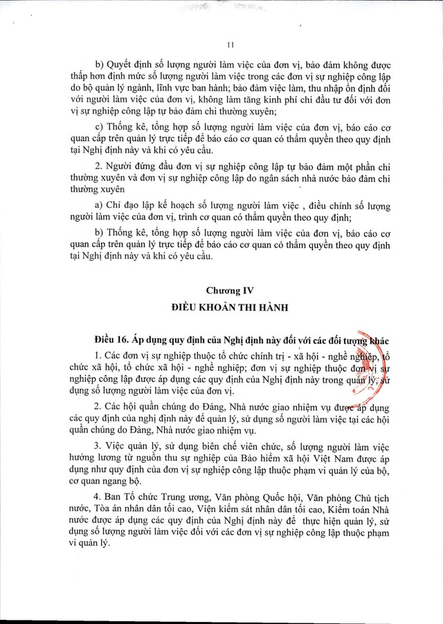 TOÀN VĂN: Dự thảo Nghị định về quản lý, sử dụng số lượng người làm việc trong đơn vị sự nghiệp công lập- Ảnh 11.