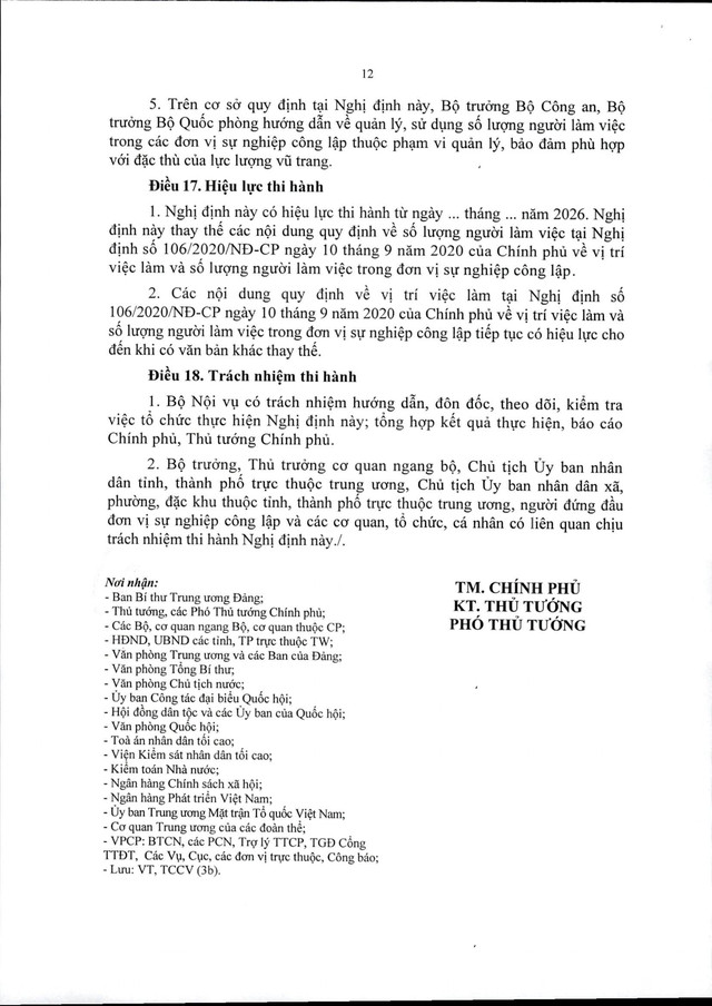 TOÀN VĂN: Dự thảo Nghị định về quản lý, sử dụng số lượng người làm việc trong đơn vị sự nghiệp công lập- Ảnh 12.