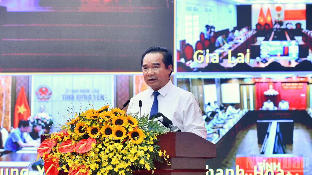 Chủ tịch Ủy ban nhân dân Thành phố Hồ Chí Minh Nguyễn Văn Được phát biểu hưởng ứng tại lễ phát động. (Ảnh: Thanh Giang) ndo_br_a10-4273.jpg
