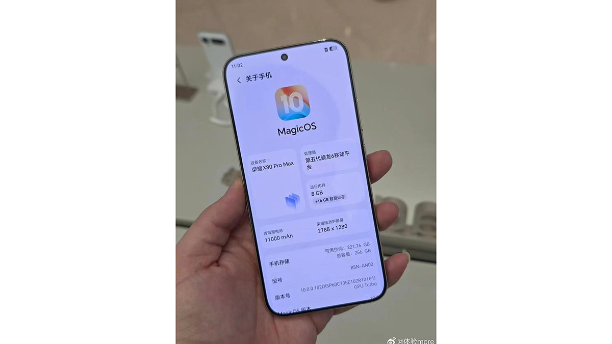 Thiết kế mặt trước với màn hình OLED của HONOR X80 Pro Max