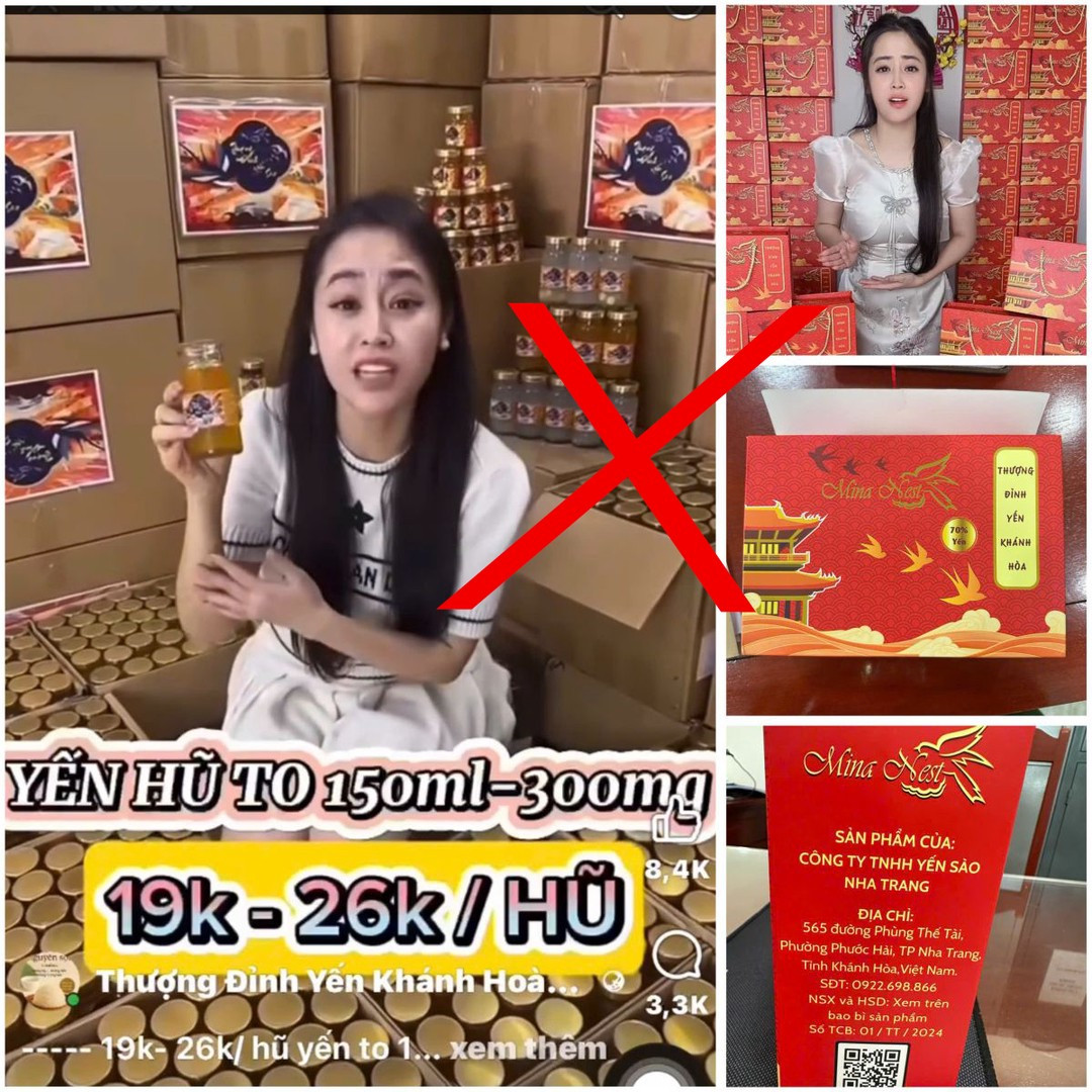 Vũ Thùy Trang livestream bán yến giả