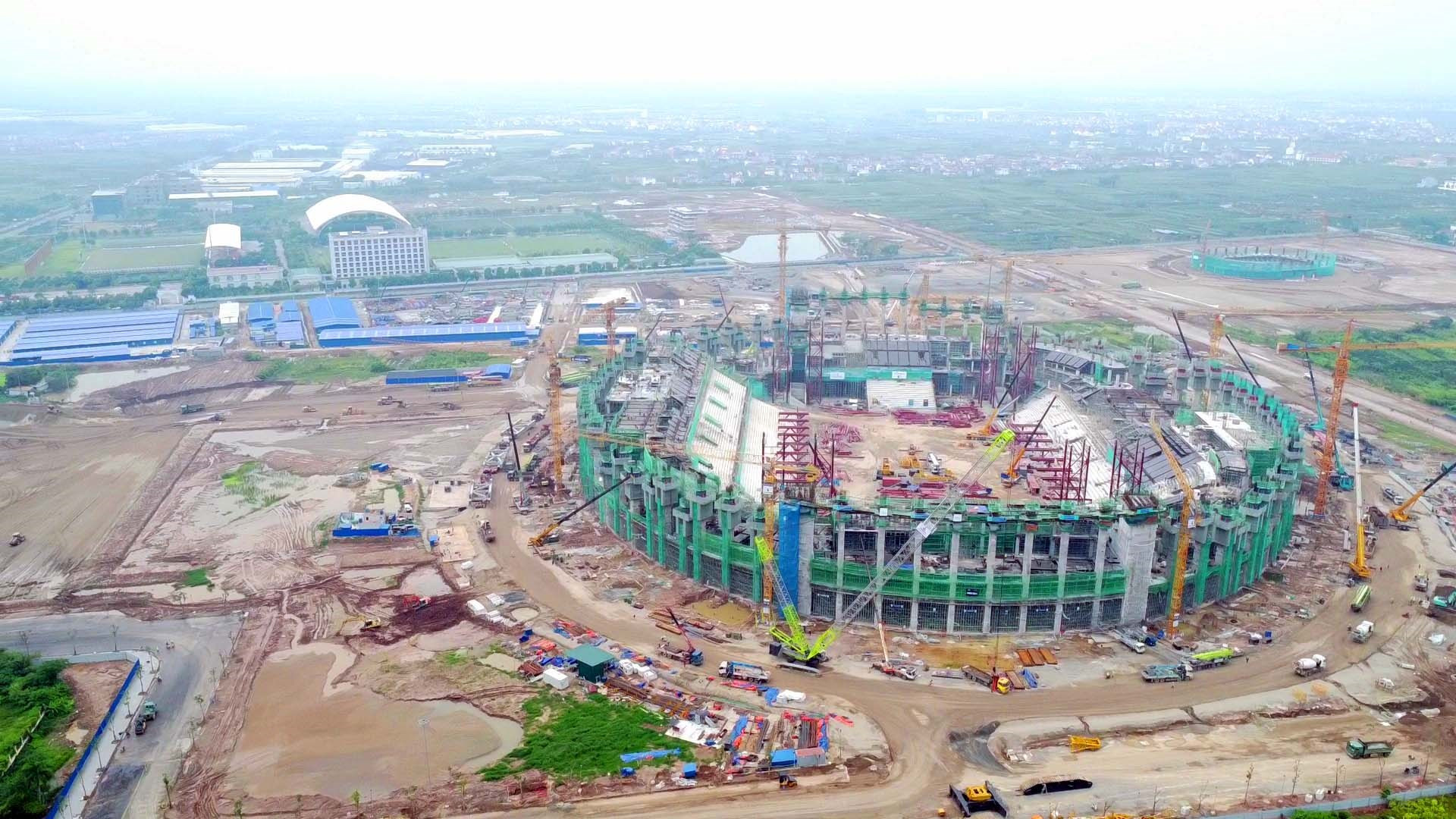 Thi công sân vận động PVF tại xã Nghĩa Trụ tỉnh Hưng Yên