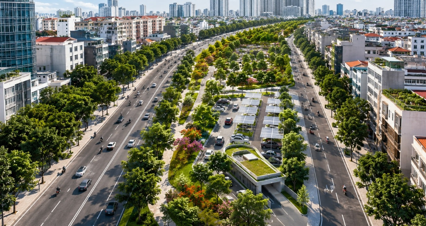 Khu đất dọc Vành đai 1 dự kiến xây dựng bãi đỗ xe và cây xanh với vốn đầu tư gần 3.000 tỷ đồng.