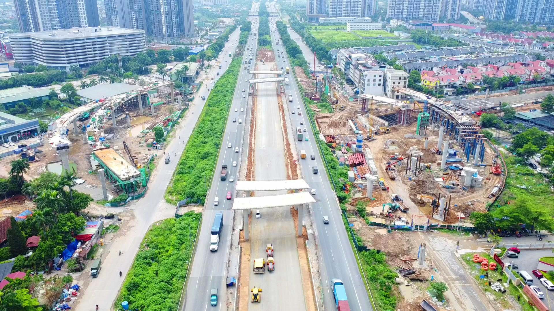 Phối cảnh và vị trí nút giao Vành đai 3,5 với Đại lộ Thăng Long tại xã An Khánh