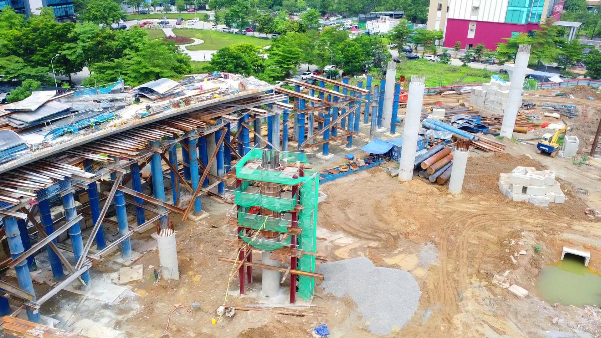 Tiến độ thi công các đốt hầm hở và hầm kín