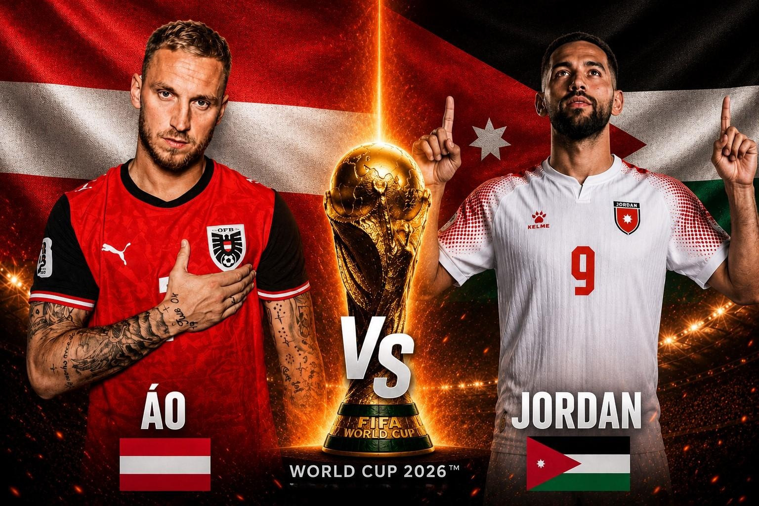 Link VTVgo trực tiếp Áo đấu với Jordan bảng J World Cup 2026 