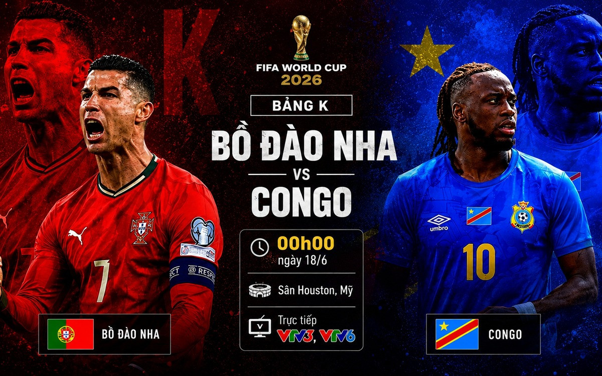 Link VTVgo trực tiếp Bồ Đào Nha đấu với Congo ra quân World Cup 2026 