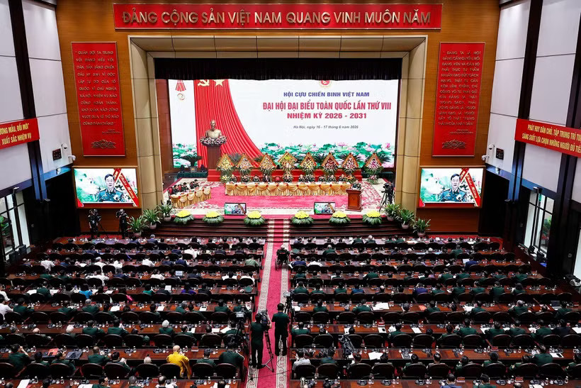 Toàn cảnh Đại hội đại biểu toàn quốc Hội Cựu chiến binh Việt Nam lần thứ VIII. (Ảnh: Doãn Tấn/TTXVN)