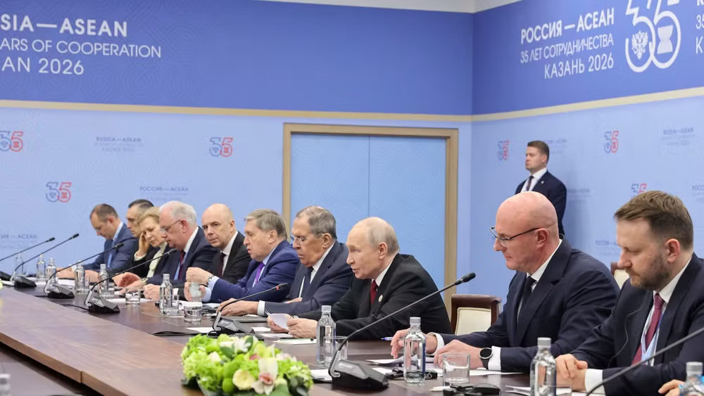 Tổng thống Liên bang Nga Vladimir Putin phát biểu ý kiến. (Ảnh: VGP/Nhật Bắc) a3-7066.jpg