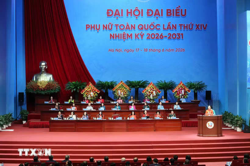 Đoàn Chủ tịch điều hành Đại hội. (Ảnh: An Đăng/TTXVN)
