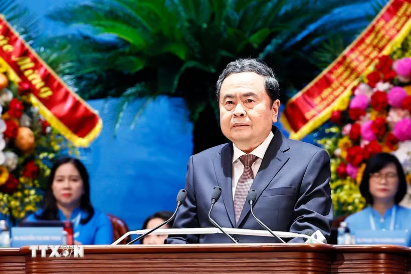 Chủ tịch Quốc hội Trần Thanh Mẫn phát biểu chỉ đạo Đại hội. (Ảnh: Doãn Tấn/TTXVN)