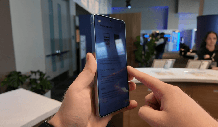 Màn hình riêng tư trên Samsung Galaxy S26 Ultra