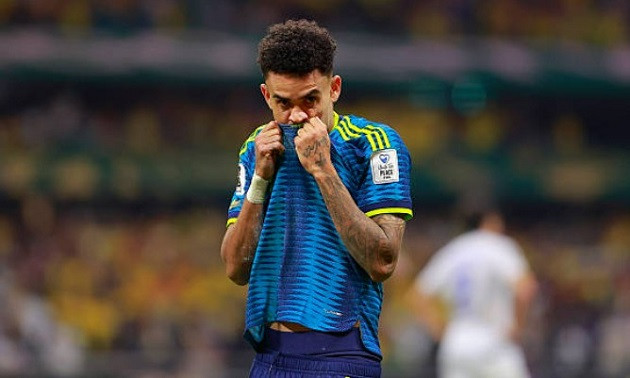 Luis Diaz ăn mừng bàn thắng trong trận đấu giữa Colombia và Uzbekistan tại World Cup 2026.