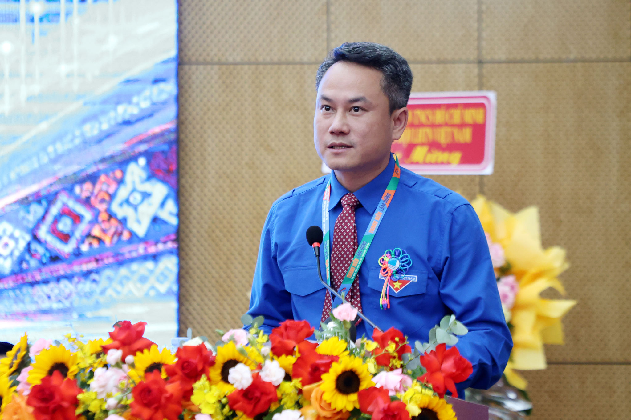 Anh Nguyễn Kim Quy, Ủy viên Ban Thường vụ Trung ương Đoàn, Phó Chủ tịch Thường trực Hội Liên hiệp Thanh niên Việt Nam phát biểu chỉ đạo tại Đại hội