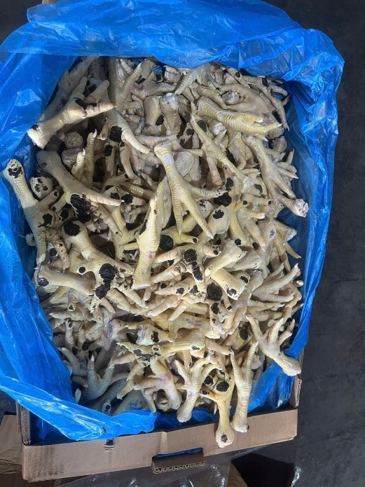 Số lượng lớn chân gà không đảm bảo an toàn thực phẩm bị thu giữ