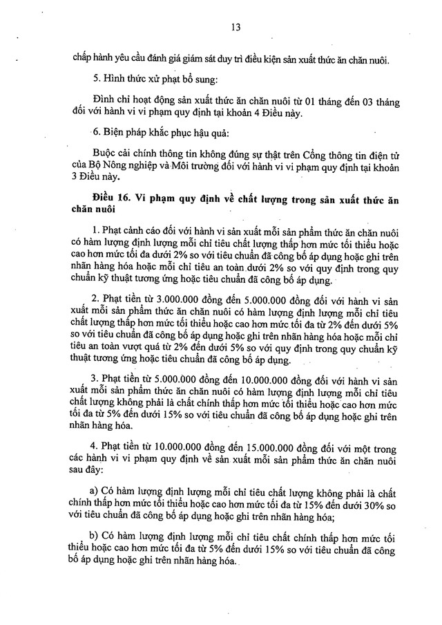 TOÀN VĂN: Nghị định 211/2026/NĐ-CP Quy định xử phạt vi phạm hành chính về chăn nuôi- Ảnh 13.
