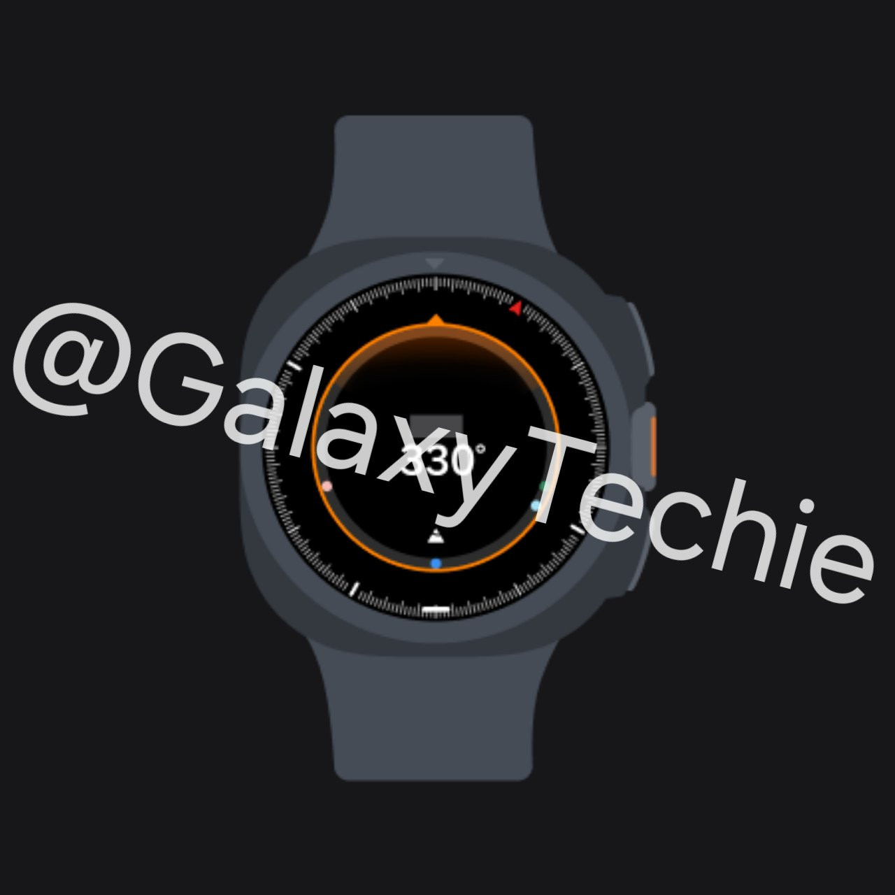 Ảnh dựng thiết kế mặt trước của Samsung Galaxy Watch Ultra 2