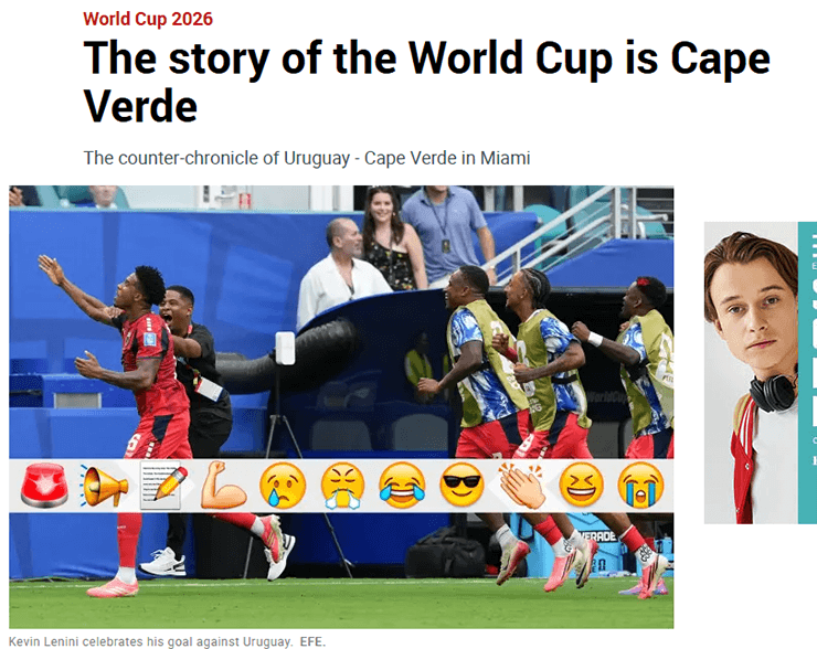 Tờ Marca thán phục tinh thần của Cape Verde tại World Cup 2026