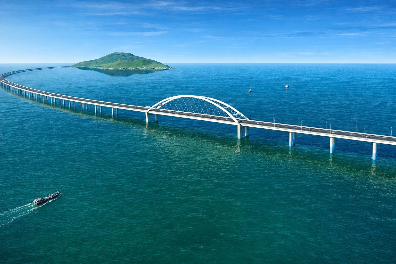 Hoạt động thi công cầu vượt biển Hòn Khoai với các giải pháp kỹ thuật hiện đại trên biển