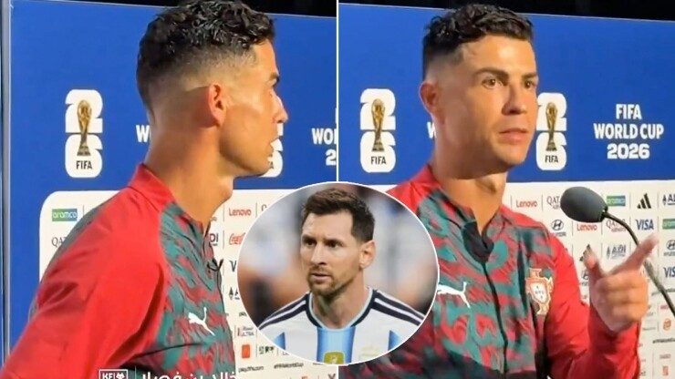 Ronaldo trong buổi phỏng vấn sau trận đấu