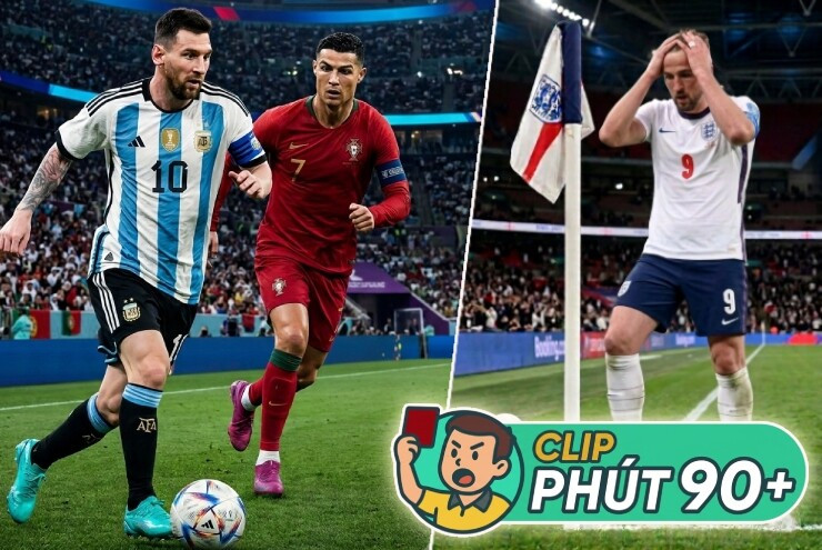 Ronaldo - Messi cảm xúc trái ngược phút 90+5, ĐT Anh 