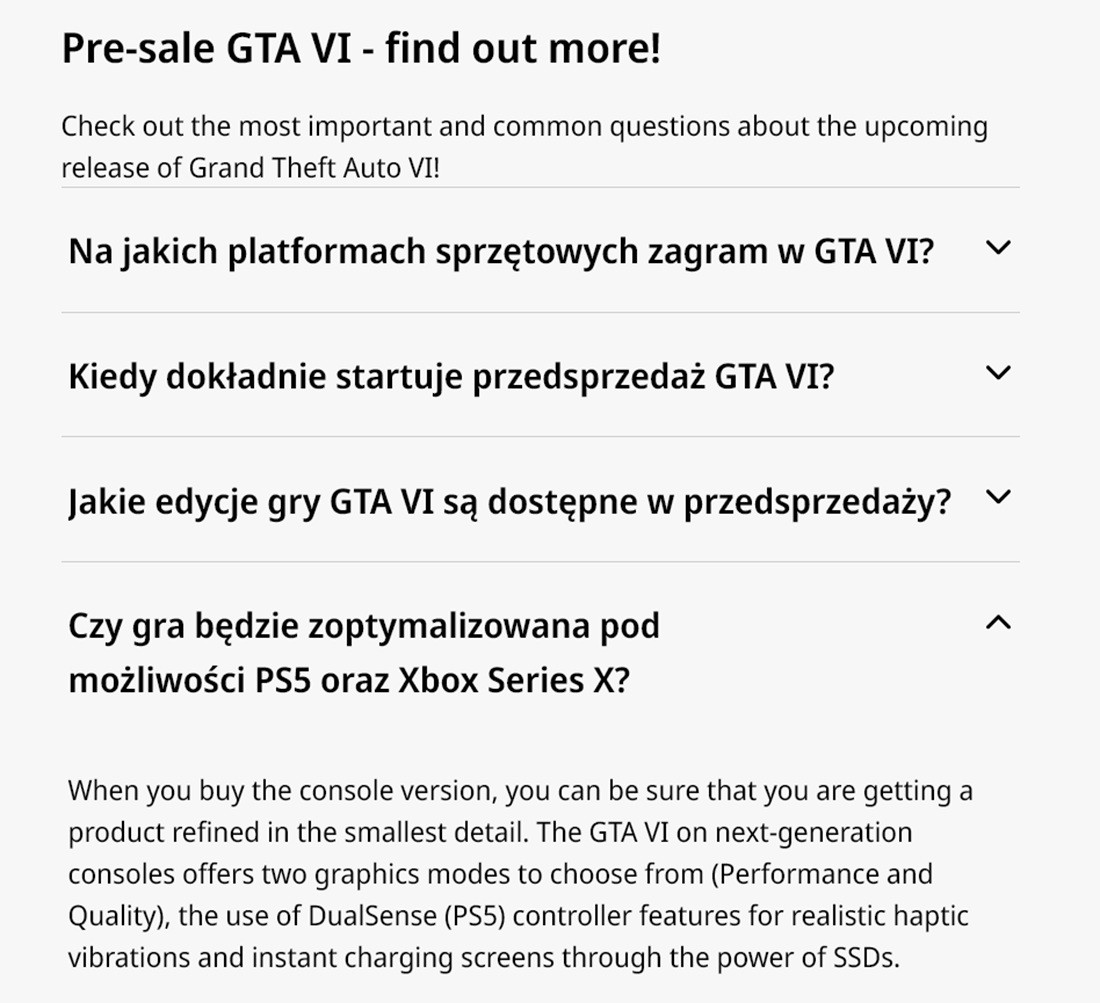 Chi tiết về các chế độ hiệu suất của GTA 6 trên PS5 và Xbox