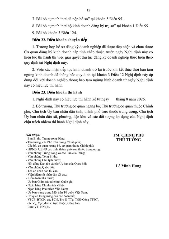 Sửa đổi, bổ sung Nghị định số 168/2025/NĐ-CP về đăng ký doanh nghiệp: Đề xuất nhiều điểm mới- Ảnh 13.