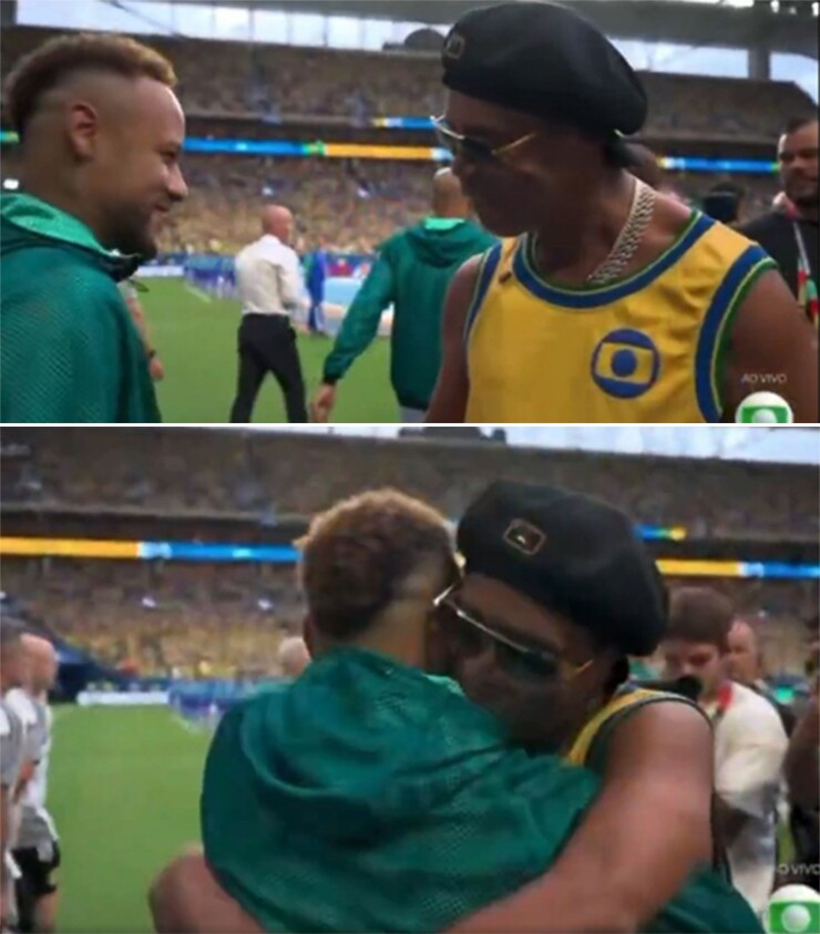 Ronaldinho tiếp thêm niềm tin cho Neymar trong ngày trở lại World Cup