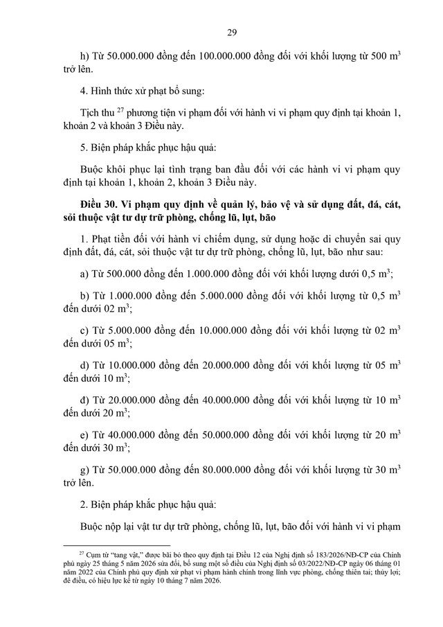 Văn bản hợp nhất 68/VBHN-BNNMT về xử phạt vi phạm hành chính lĩnh vực phòng chống thiên tai- Ảnh 29.