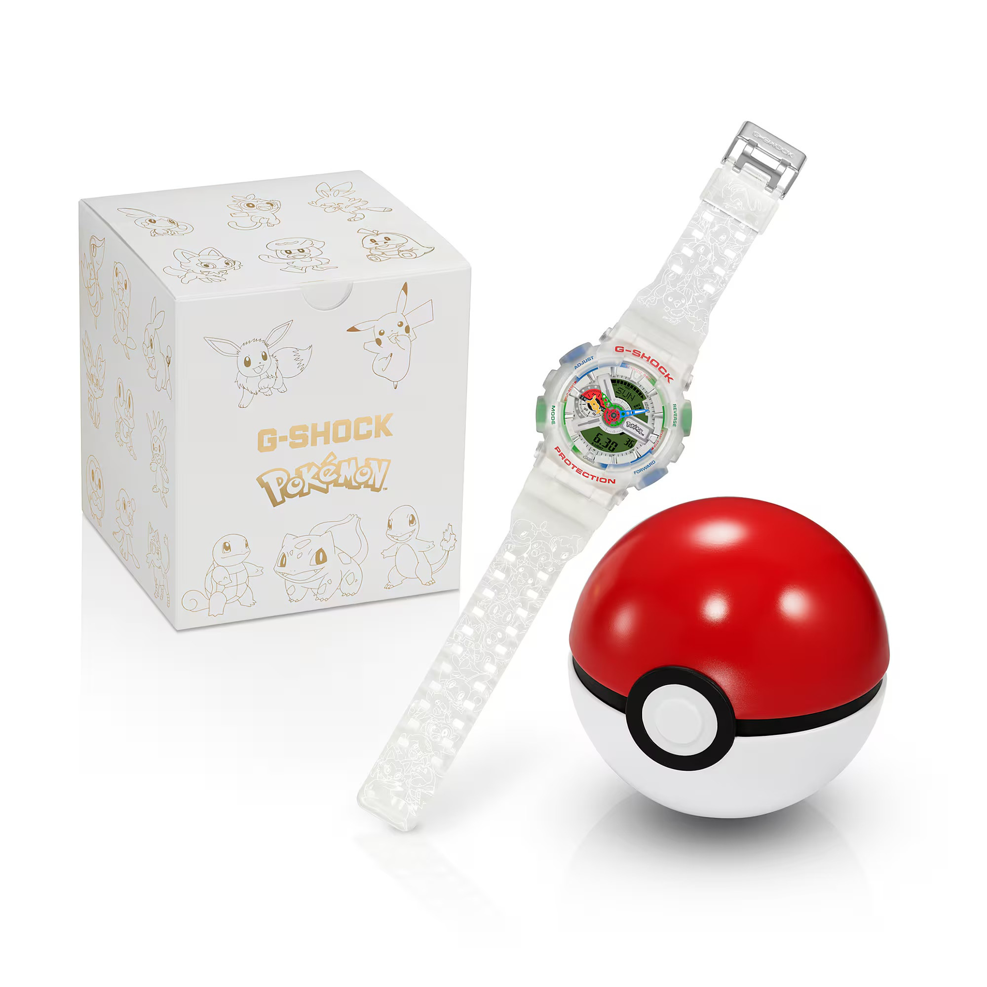Hộp đựng hình Poké Ball và hộp giấy đi kèm