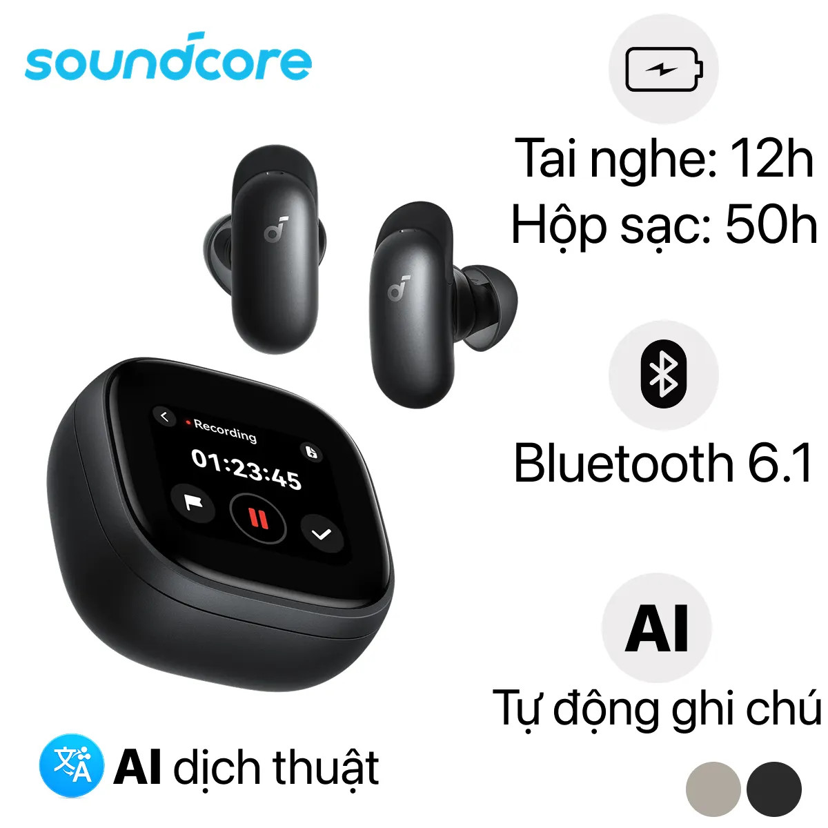 Tai nghe True Wireless Phiên Dịch Cảm Ứng Anker Soundcore Liberty 5 Pro Max