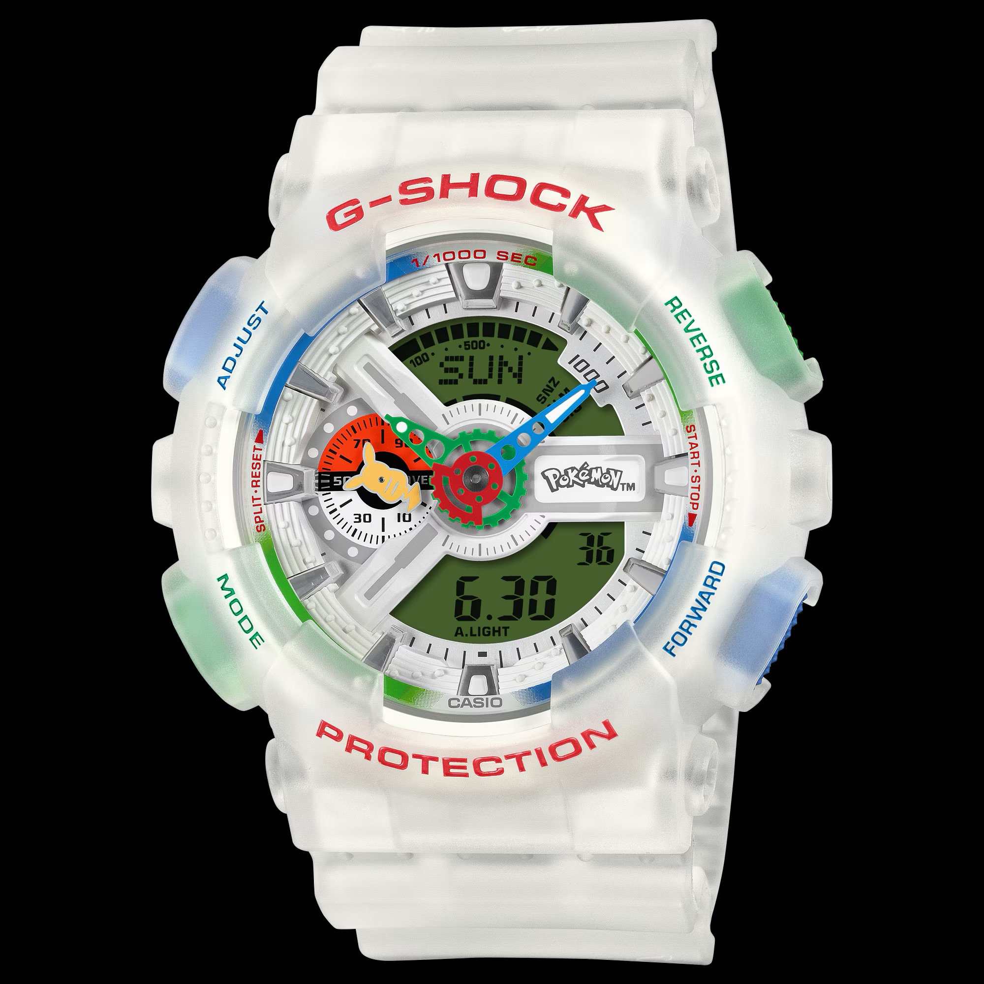 Mặt trước của Casio G-Shock Pokémon GA-110PKM-7A