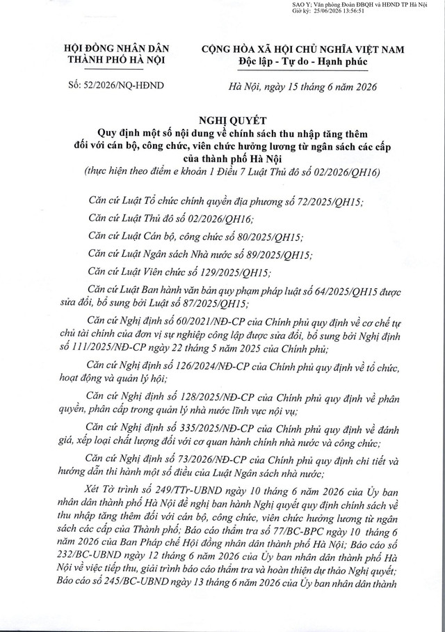 Chính sách thu nhập tăng thêm đối với cán bộ, công chức, viên chức Hà Nội- Ảnh 1.