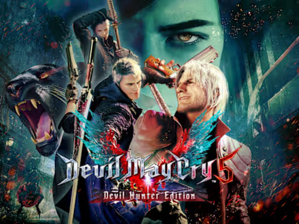 Ảnh bìa trò chơi Devil May Cry 5 Devil Hunter Edition trên hệ máy Nintendo Switch 2