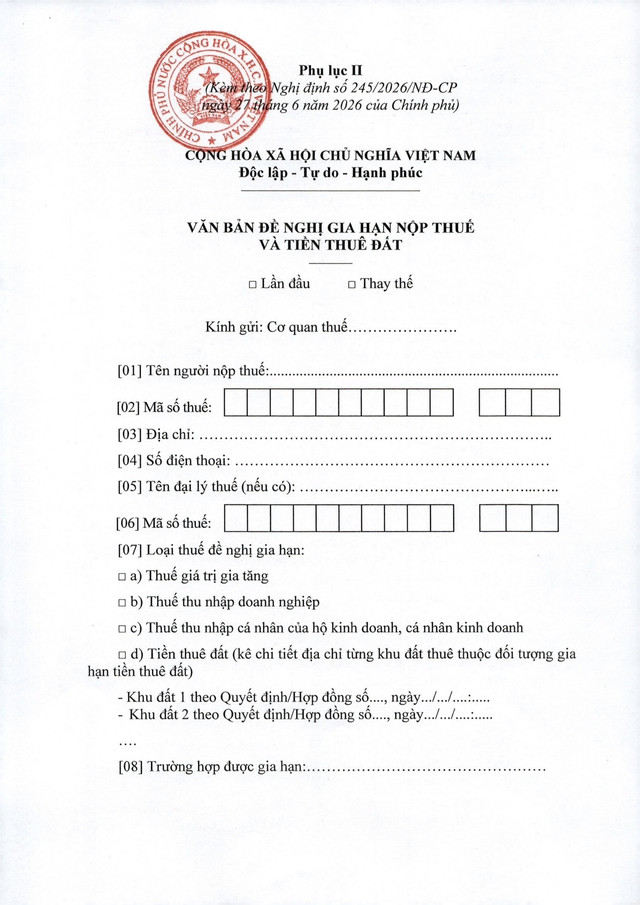 Gia hạn thời gian nộp thuế, nộp tiền thuê đất 2026: Những nội dung cần lưu ý- Ảnh 9.