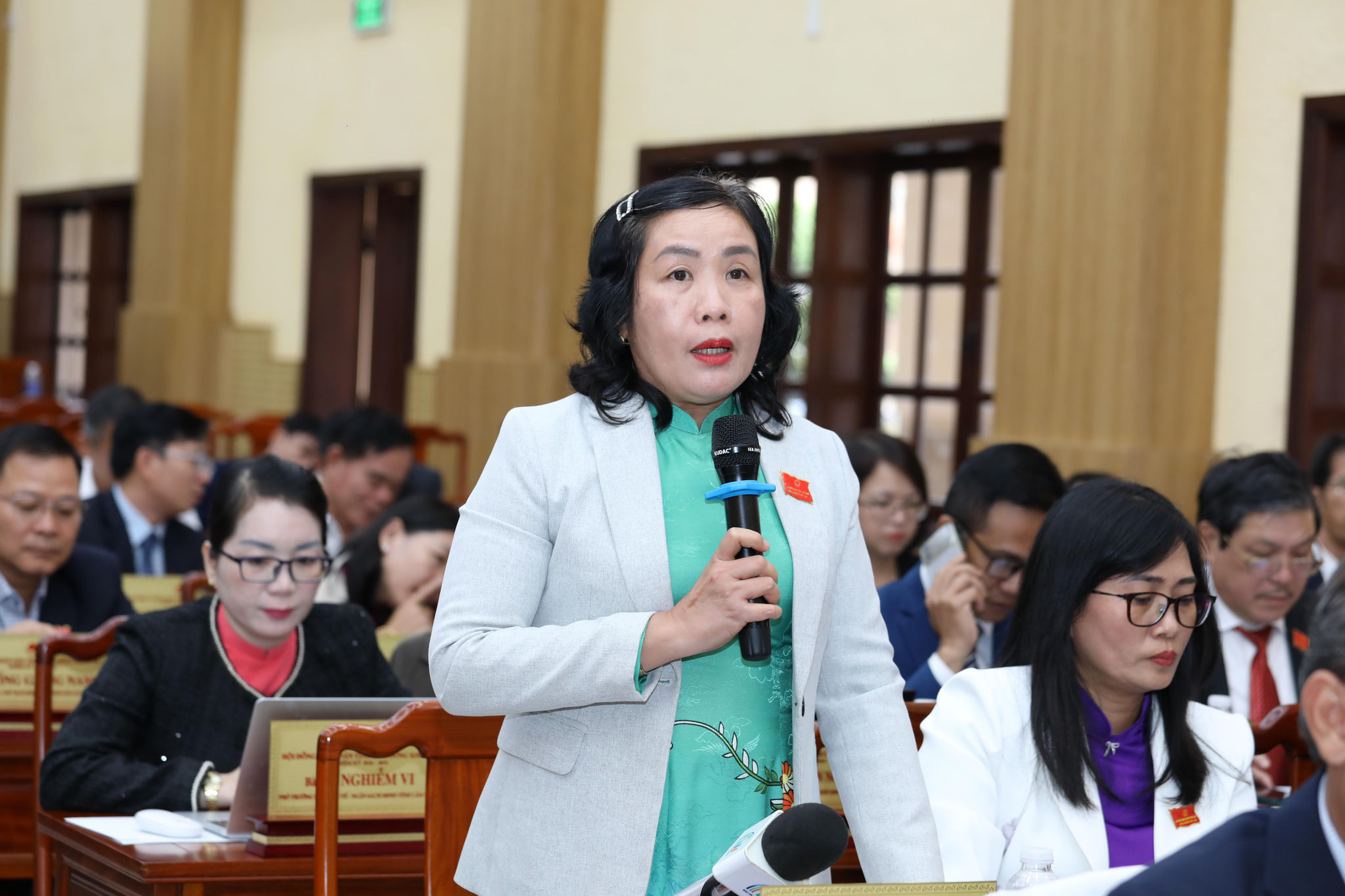 Đại biểu Nguyễn Thị Toàn Thắng đặt câu hỏi chất vấn tới Giám đốc Sở Giáo dục và Đào tạo
