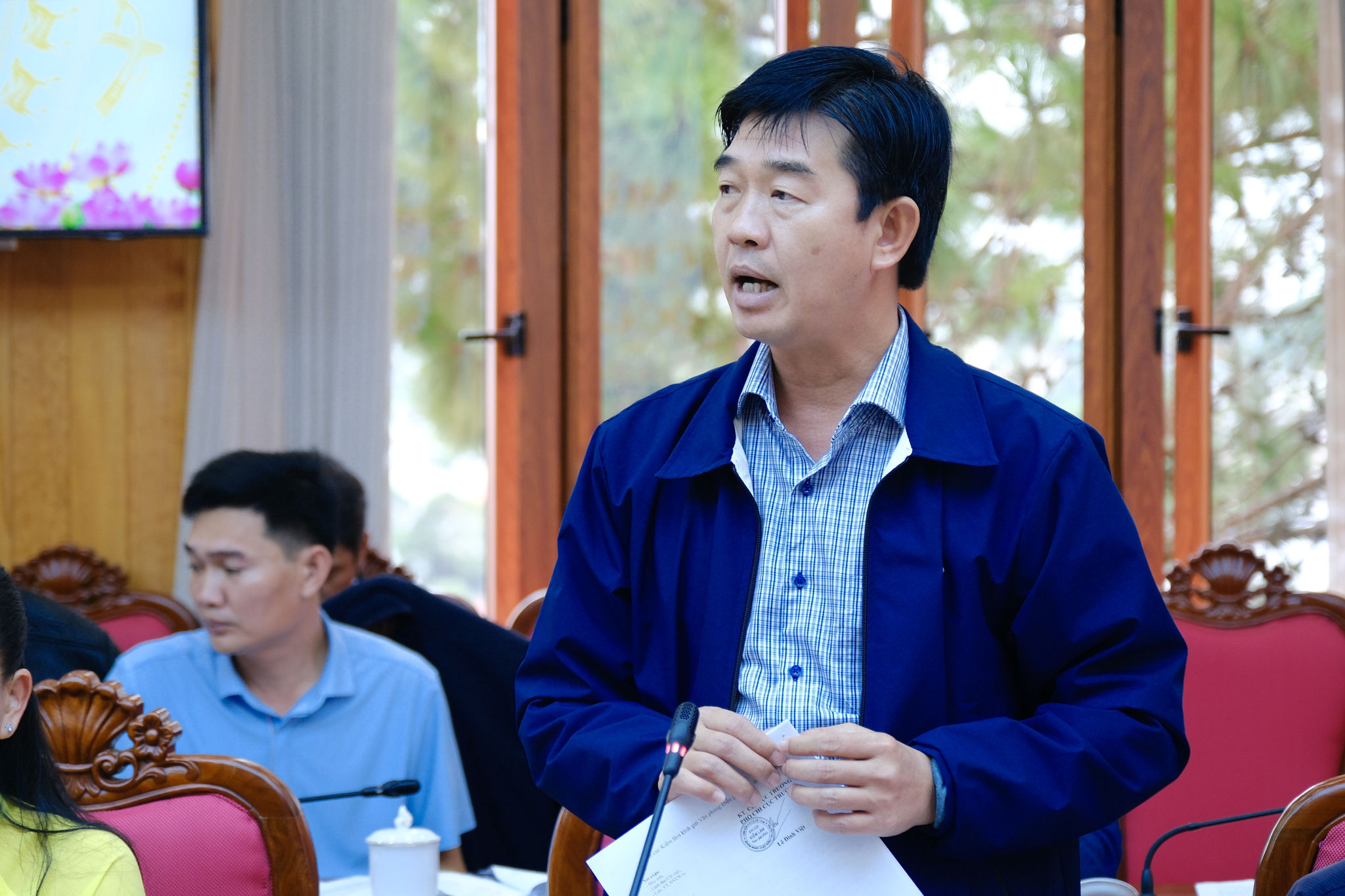 Đại diện lãnh đạo Sở Nông nghiệp và Môi trường phát biểu 