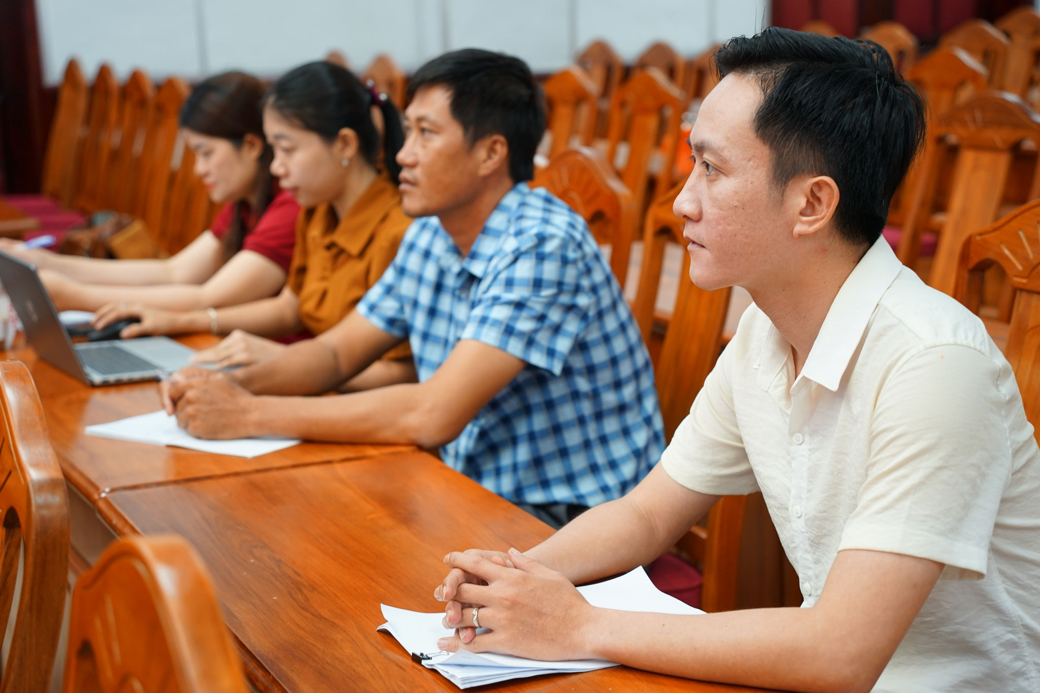 Học viên là cán bộ hội từ các xã, phường trong tỉnh tham gia lớp tập huấn