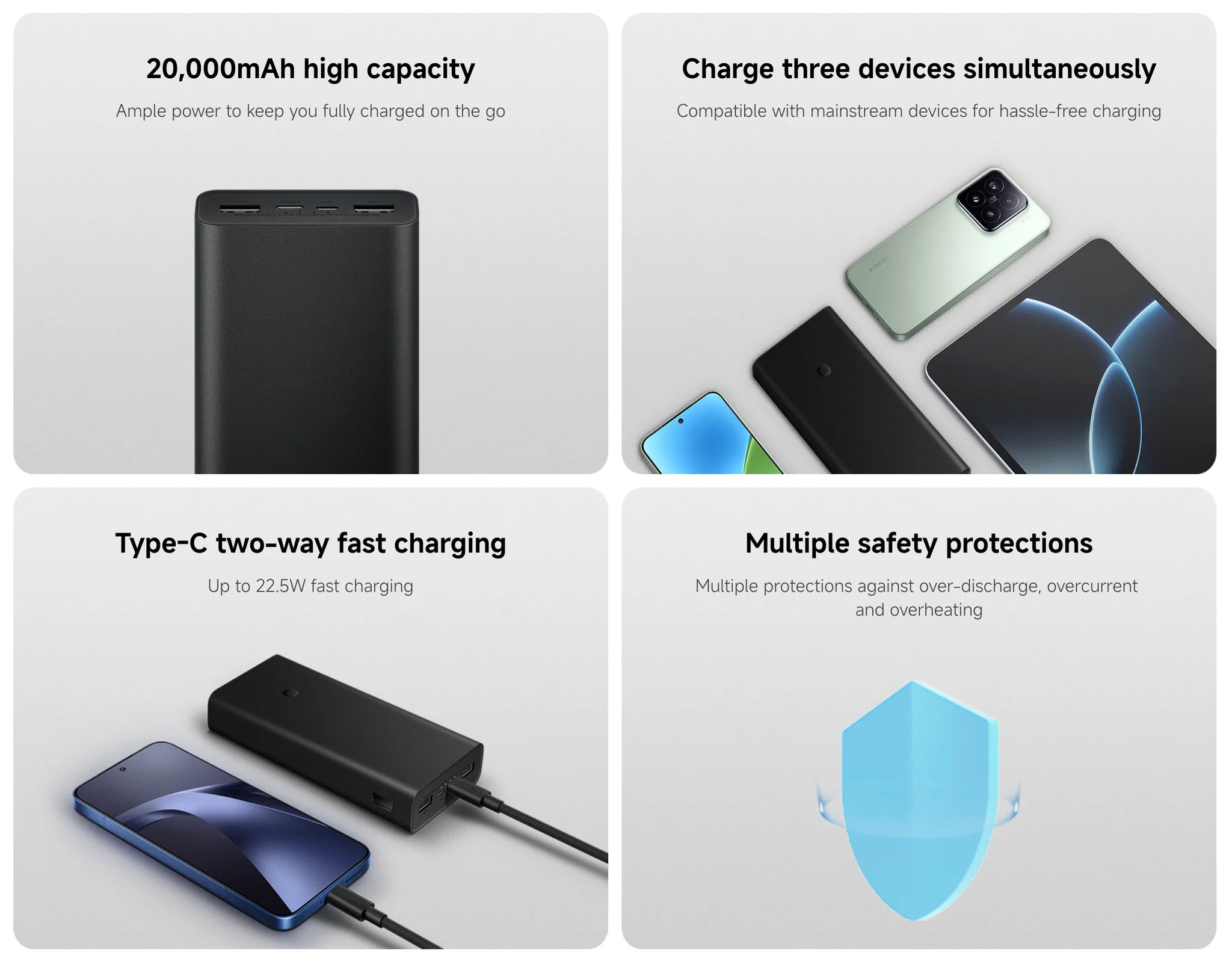 Hệ thống bảo vệ mạch tích hợp bên trong sạc dự phòng Xiaomi.