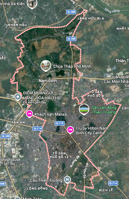 Vị trí phường Nam Định trên bản đồ vệ tinh