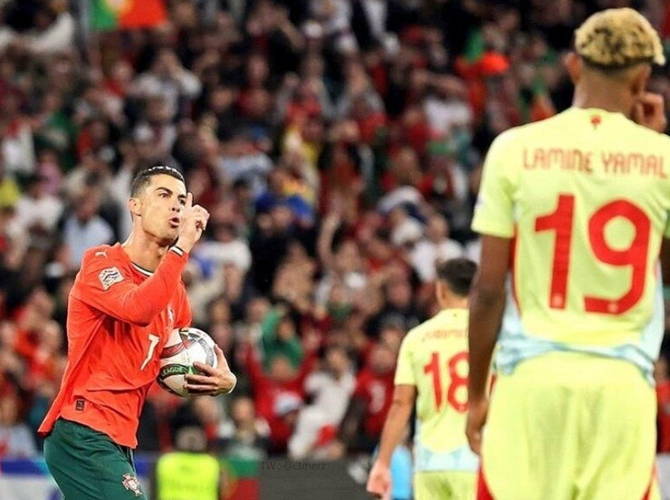 Ronaldo trouxe decepção a Yamal na final da Liga das Nações de 2025.