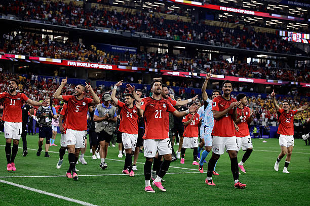 Niềm vui của các cầu thủ Ai Cập sau khi đánh bại Úc tại World Cup 2026