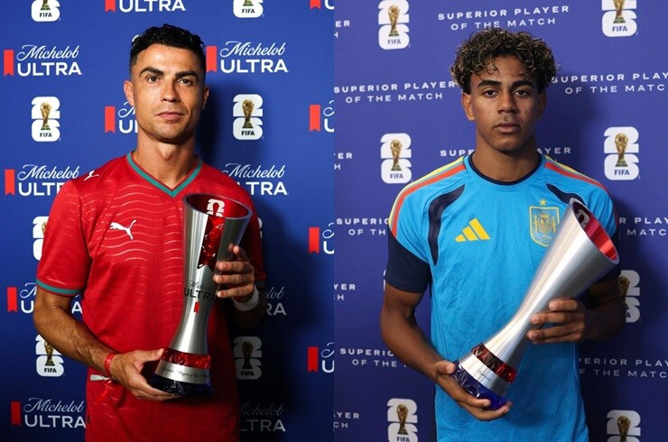 Ronaldo và Yamal đều được FIFA bầu chọn là Cầu thủ xuất sắc nhất trận ở vòng 1/8 World Cup
