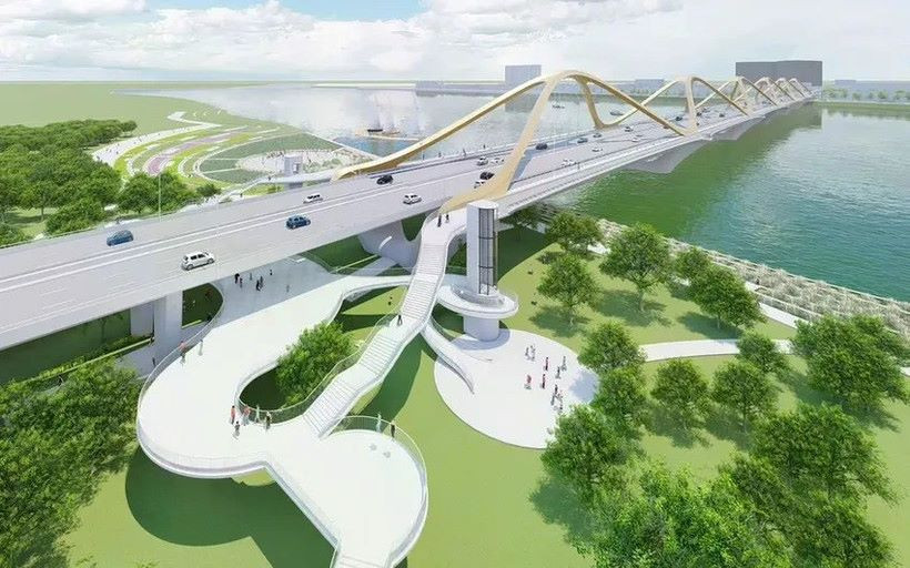 Phối cảnh cầu Trần Hưng Đạo dự kiến hoàn thành năm 2027