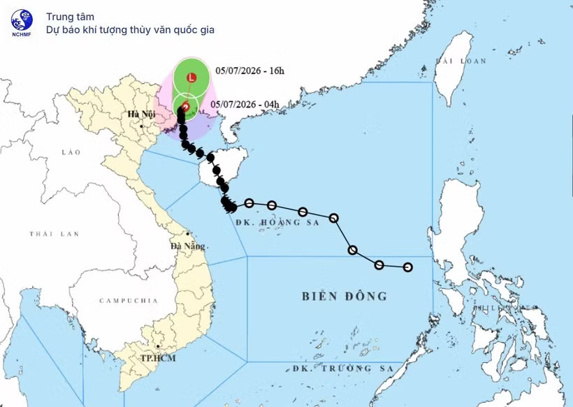 Vị trí và đường đi của bão số 1. (Nguồn: Trung tâm Dự báo khí tượng thủy văn Quốc gia)