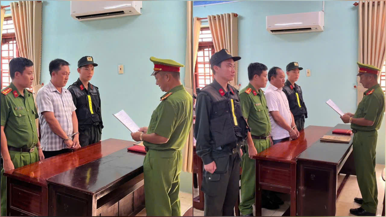 Cơ quan cảnh sát điều tra Công an tỉnh An Giang thực hiện lệnh bắt tạm giam đối với Tô Hoàng Dũ và Trương Văn Tiền.